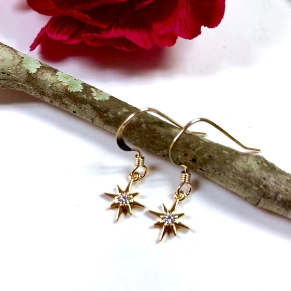 Star Earrings, Celestial, North Star, Polaris - Picture 3 of 11